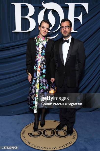 Sarah Andelman and guest attend the #BoF500 gala during Paris Fashion Week Spring/Summer 2020 at Hotel de Ville on September 30, 2019 in Paris,...