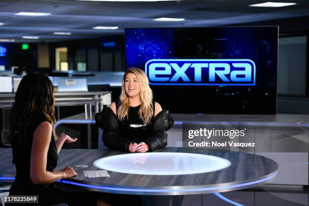 Meghan Trainor visits "Extra" at Burbank Studios on September 30, 2019 in Burbank, California.