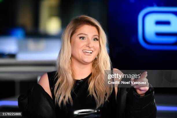 Meghan Trainor visits "Extra" at Burbank Studios on September 30, 2019 in Burbank, California.