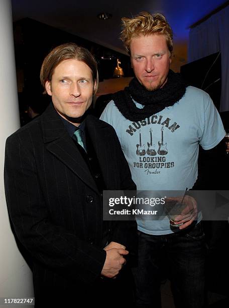 Crispin Glover and Jake Busey during 2007 Sundance Film Festival - Entertainment Weekly Party at Jean Louis in Park City, Utah, United States.