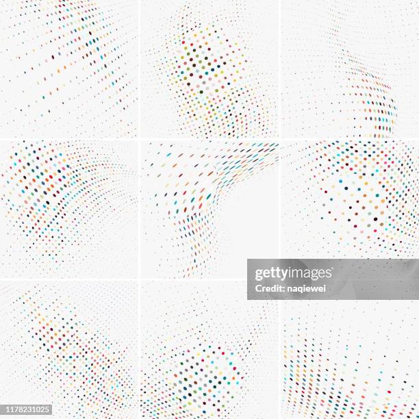 vector colors half tone dots pattern,abstract backgrounds collection - polka dot stock illustrations