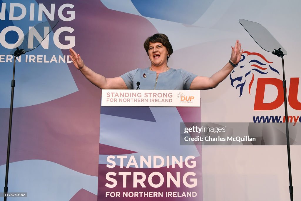 Arlene Foster Delivers Her Leader's Speech To DUP Conference