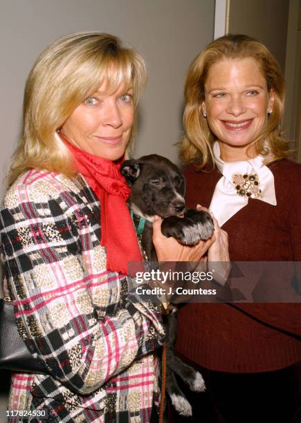 Linda Lampert and Robin Bell with "Theo". "Theo" was one of 7 pups that came from a German Shepperd that was rescued by the Humane Law Enforcement...