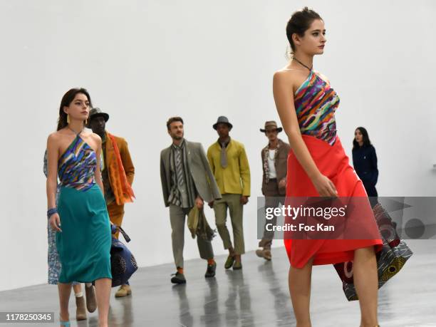 Models walk the runway during the Agnes B. Womenswear Spring/Summer 2020 show as part of Paris Fashion Week on September 30, 2019 in Paris, France.