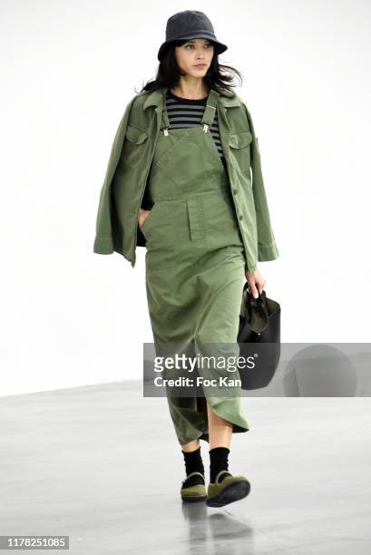 Model walks the runway during the Agnes B. Womenswear Spring/Summer 2020 show as part of Paris Fashion Week on September 30, 2019 in Paris, France.