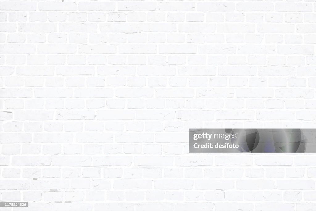 Modern white color brick pattern wall texture grunge background vector illustration