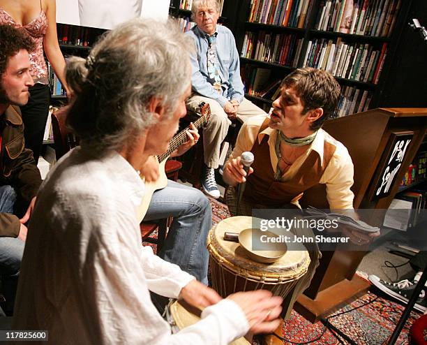 John Densmore of The Doors and Perry Farrell during The Doors 40th Anniversary Celebration - Reading with John Densmore and Perry Farrell at Book...