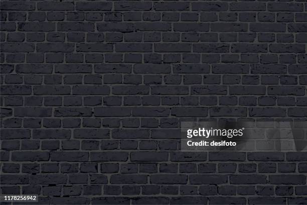 modern black colored brick pattern wall texture grunge background vector illustration - grey brick wall stock illustrations