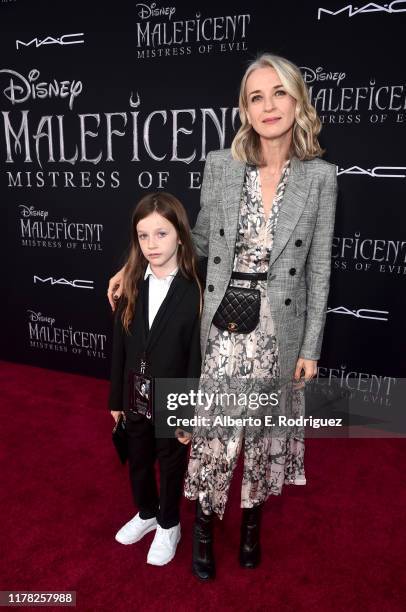 Chaplin Haddow Brown and Ever Carradine attend the World Premiere of Disney’s "Maleficent: Mistress of Evil" at the El Capitan Theatre on September...