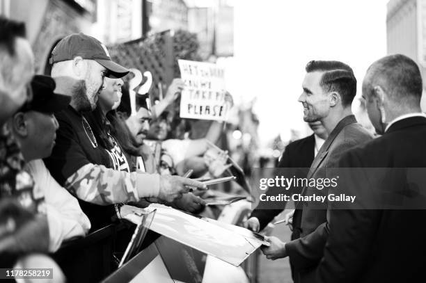 Actor Ed Skrein attends the World Premiere of Disney’s "Maleficent: Mistress of Evil" at the El Capitan Theatre on September 30, 2019 in Hollywood,...