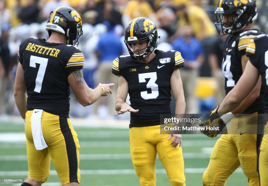 Colten Rastetter Kicker Keith Duncan and punter Colten Rastetter of the Iowa Hawkeyes ...