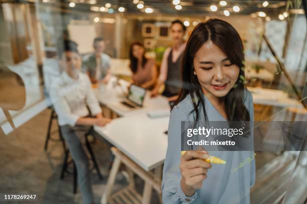 she knows which ideas work the best - transparent board stock pictures, royalty-free photos & images