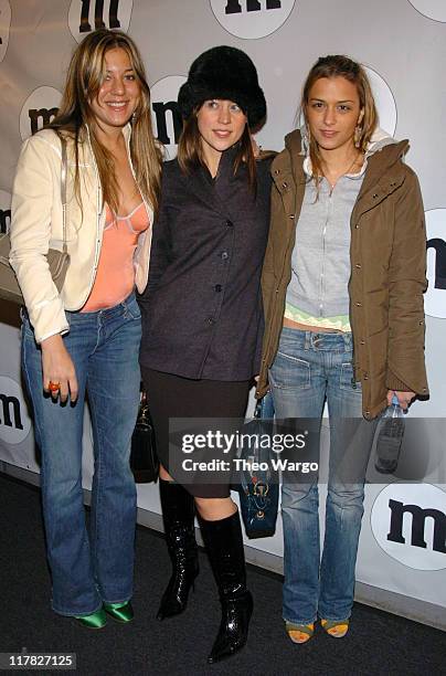 Dani Stahl, Chiara de Rege and Charlotte Ronson during M&M's Candy Black and White Launch Party On New Years Eve- Arrivals at Lobby in New York City,...