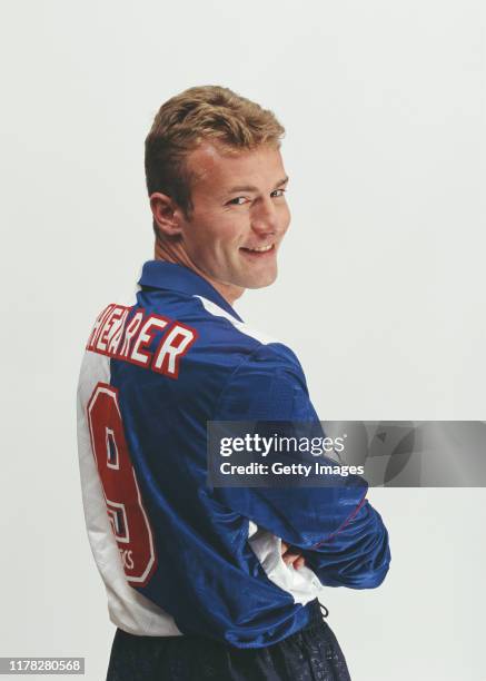 Blackburn Rovers and England striker Alan Shearer pictured circa 1992/93 in London, United Kingdom.