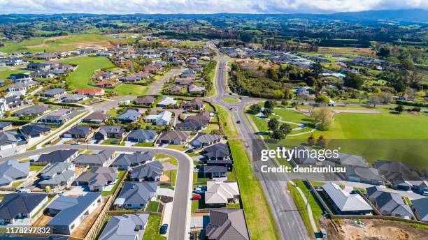 tauranga aerial view - tauranga stock pictures, royalty-free photos & images