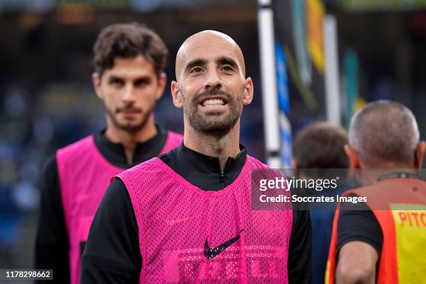 Borja Valero of FC Internazionale Milano during the Italian Serie A match between Internazionale v Parma at the San Siro on October 26, 2019 in Milan...