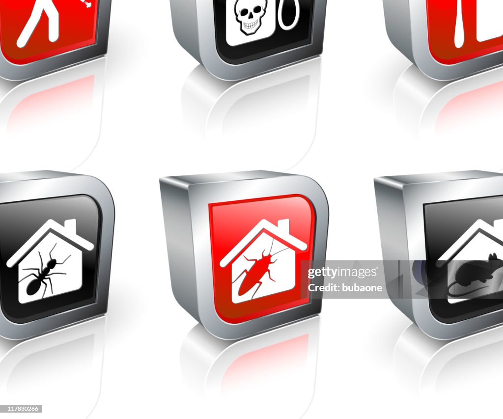 Exterminator 3D royalty free vector icon set