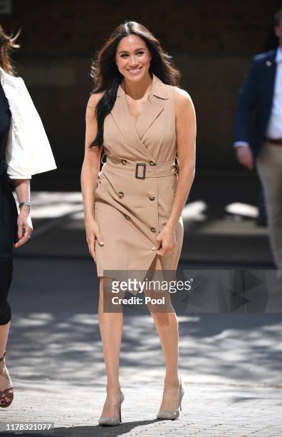 Meghan, Duchess of Sussex, Patron of the Association of Commonwealth Universities visits the University of Johannesburg on October 1, 2019 in...