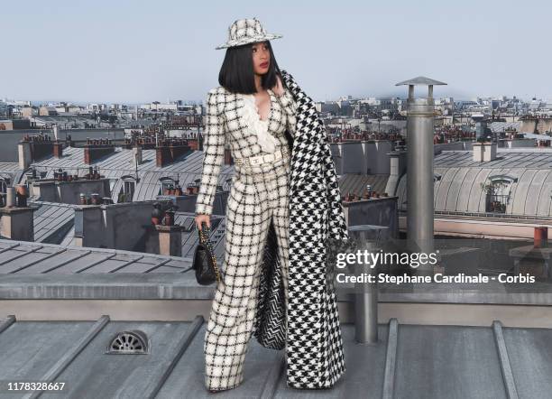 Cardi B attends the Chanel Womenswear Spring/Summer 2020 show as part of Paris Fashion Week on October 01, 2019 in Paris, France.