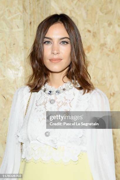 Alexa Chung attends the Miu Miu Womenswear Spring/Summer 2020 show as part of Paris Fashion Week on October 01, 2019 in Paris, France.