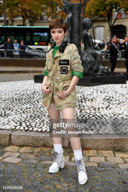 Lachlan Watson attends the Miu Miu Womenswear Spring/Summer 2020 show as part of Paris Fashion Week on October 01, 2019 in Paris, France.