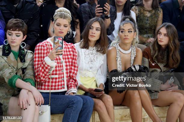 Lachlan Watson, Pixie Geldof, Alexa Chung, Rita Ora and Raffey Cassidy attend the Miu Miu Womenswear Spring/Summer 2020 show as part of Paris Fashion...