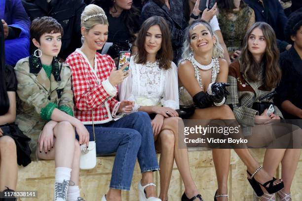 Lachlan Watson, Pixie Geldof, Alexa Chung, Rita Ora and Raffey Cassidy attend the Miu Miu Womenswear Spring/Summer 2020 show as part of Paris Fashion...