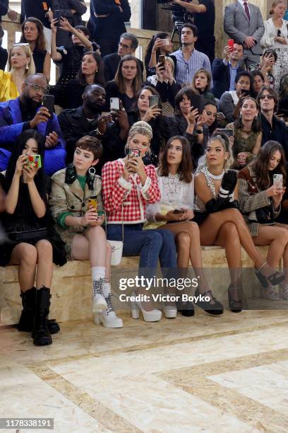 Yang Chaoyue, Lachlan Watson, Pixie Geldof, Alexa Chung, Rita Ora and Raffey Cassidy attend the Miu Miu Womenswear Spring/Summer 2020 show as part of...