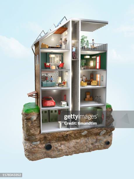 cross section of an inhabited building - cross section stock photos et images de collection