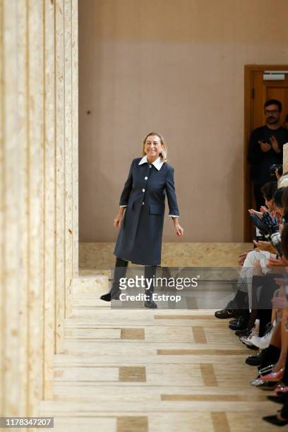 Designer Miuccia Parada during the Miu Miu Womenswear Spring/Summer 2020 show as part of Paris Fashion Week on October 1, 2019 in Paris, France.