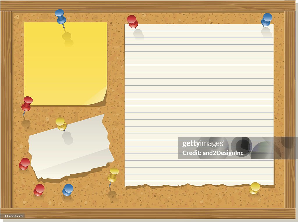 Bulletin board, horizontal version