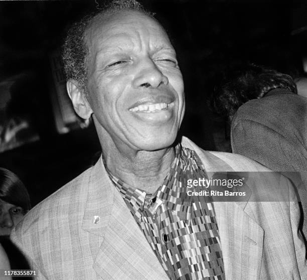 Close-up of American Jazz musician Ornette Coleman during his birthday celebration at Joe's Pub, New York, New York, March 10, 2000.