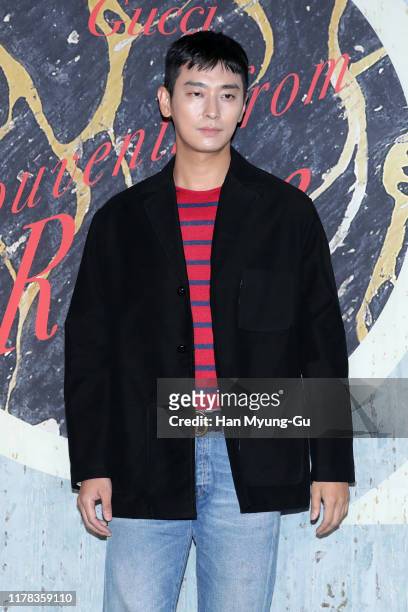 South Korean actor Ju Ji-Hoon attends the Photocall for 'Gucci' Cruise 2020 Campaign Party on October 01, 2019 in Seoul, South Korea.