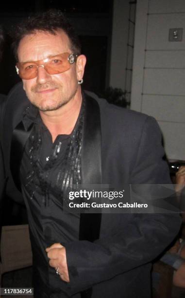 Bono of U2 attends the Special Red Carpet VIP Screening of "Transformers: Dark of the Moon" - After Party Arrivals at LIV nightclub at Fontainebleau...