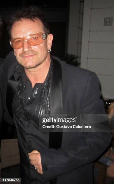 Bono of U2 attends the Special Red Carpet VIP Screening of "Transformers: Dark of the Moon" - After Party Arrivals at LIV nightclub at Fontainebleau...