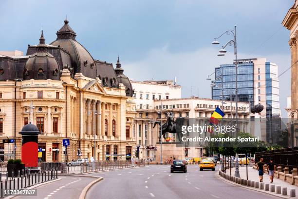 victory avenue (calea victoriei) in bucharest, romania - bucharest stock pictures, royalty-free photos & images