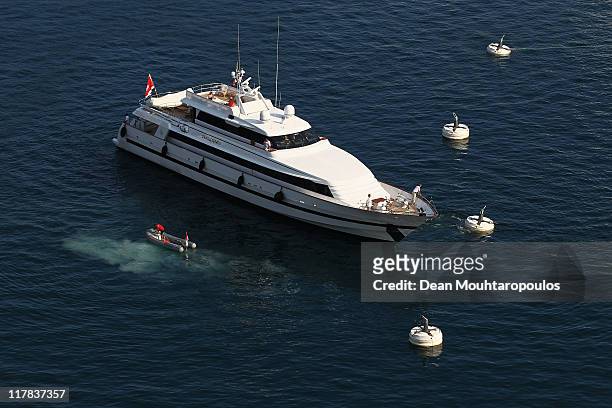 Yachts pictured in the Harbour during preparations ahead of the Royal Wedding of Prince Albert II of Monaco to Charlene Wittstock on June 30, 2011 in...