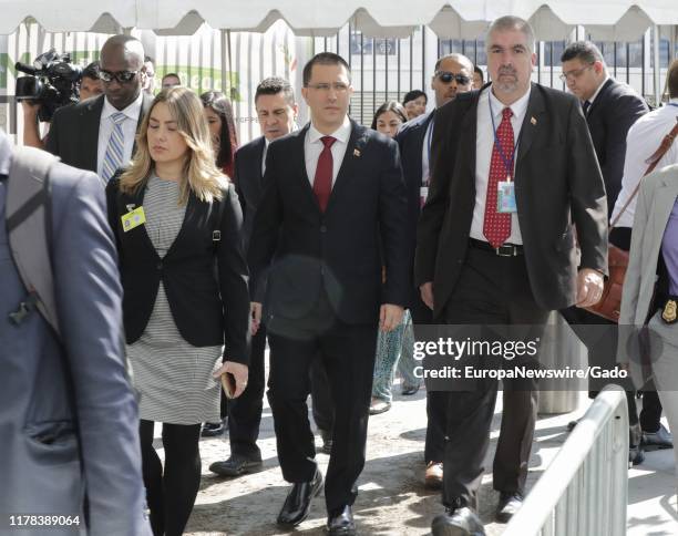 Candid portrait of Minister of Foreign Affairs of Venezuela Jorge Arreaza during the 74th session of the General Assembly at the UN Headquarters in...