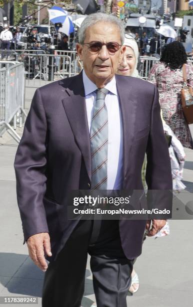 Candid portrait of Amr Moussa suring the 74th session of the General Assembly at the UN Headquarters in New York, September 23, 2019.