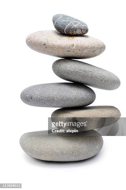 balanced stone pile - rock object stock pictures, royalty-free photos & images