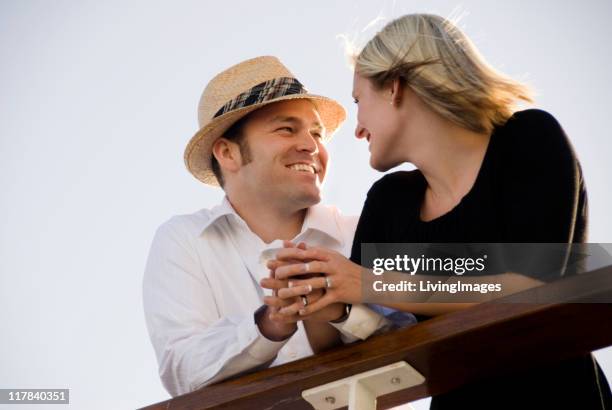 cute couple on a cruise ship - cruise deck stock pictures, royalty-free photos & images