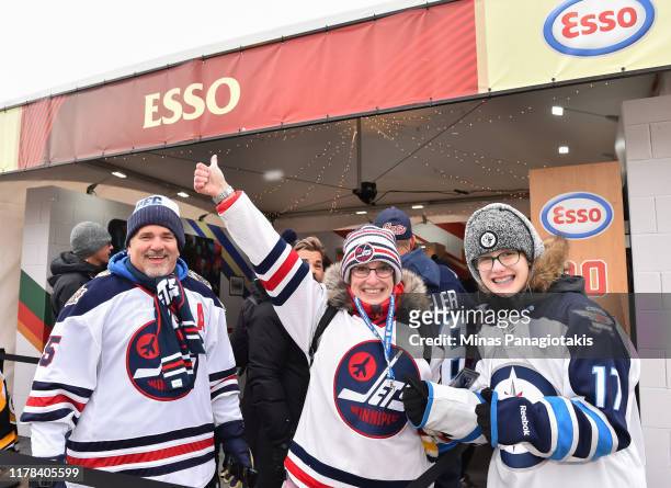 Fans enjoy The PreGame in advance of the 2019 Tim Hortons NHL Heritage Classic as the Calgary Flames take on the Winnipeg Jets at Mosaic Stadium on...