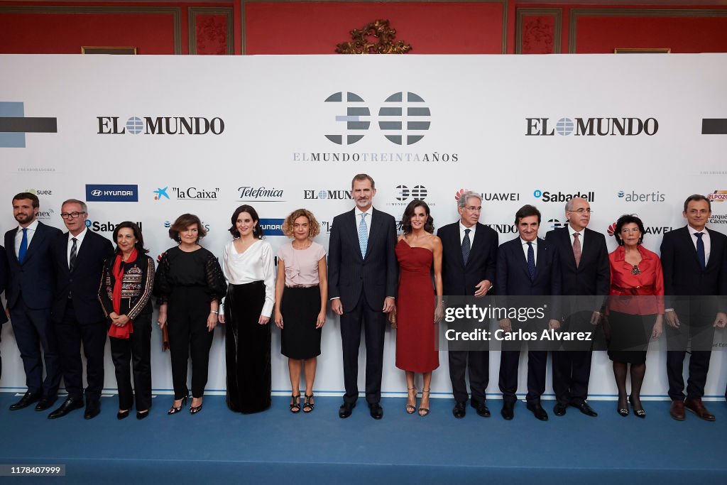 Spanish Royals Attend 'El Mundo' Newspaper 30th Anniversary