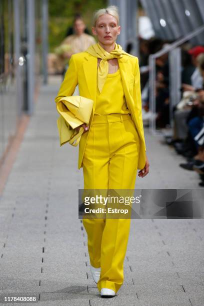 Model walks the runway during the Lacoste Womenswear Spring/Summer 2020 show as part of Paris Fashion Week on October 1, 2019 in Paris, France.