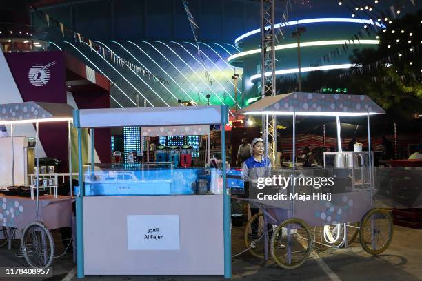 Food stand is seen near the stadium during day five of 17th IAAF World Athletics Championships Doha 2019 at Khalifa International Stadium on October...