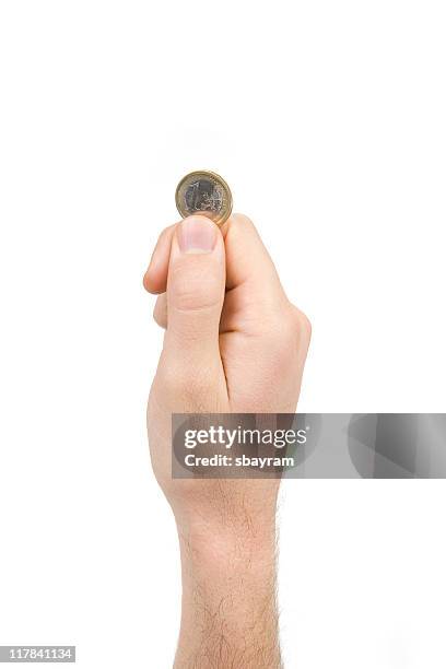euro coin - gierig stockfoto's en -beelden