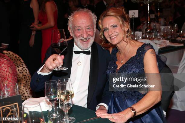 Dieter "Didi" Hallervorden and his girlfriend Christiane Zander attend the 25th Leipzig Opera Ball "La Dolce Vita in Suedtirol" at Oper Leipzig on...