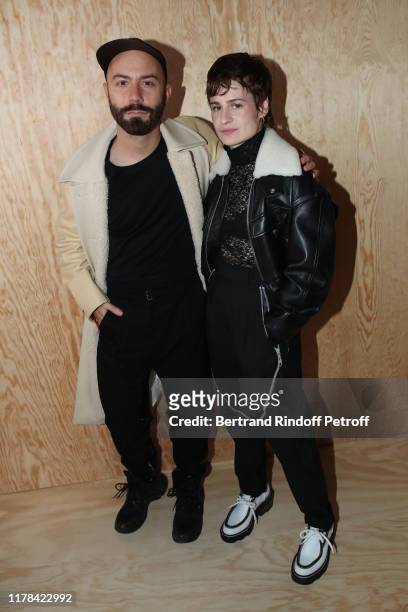 Yoann Lemoine aka Woodkid and singer of "Christine and the Queens" Eloise Letissier attends the Louis Vuitton Womenswear Spring/Summer 2020 show as...