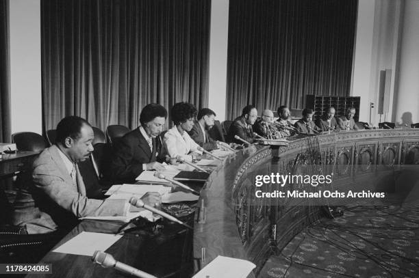 Congressional Black Caucus Representatives George W. Collins , Ronald V. Dellums , Shirley Chisholm , William L. Clay , Charles C. Diggs, Jr. ,...