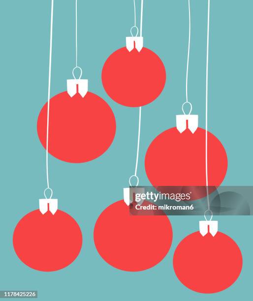 christmas illustration of christmas ornaments - christmas card - christmas background stock pictures, royalty-free photos & images